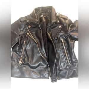 Zara black leather jacket.